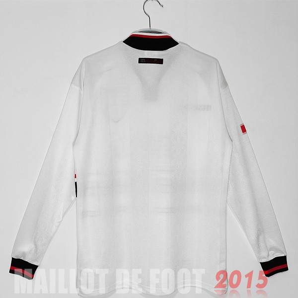 Maillot De Foot Exterieur Manches Longues Manchester United Rétro 1998 1999 Blanc