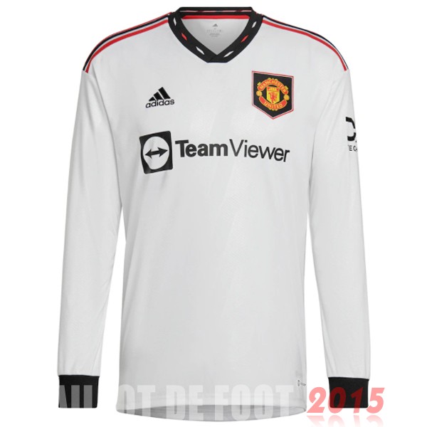 Maillot De Foot Thailande Exterieur Manches Longues Manchester United 22/23 Blanc