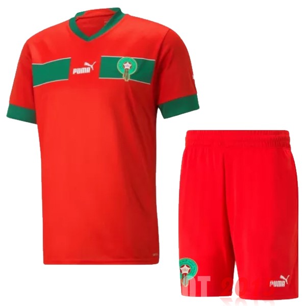 Maillot De Foot Domicile Conjunto De Enfant Maroc 2022 Rouge