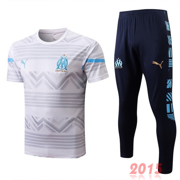 Maillot De Foot Entrainement Ensemble Complet Marseille 22/23 Blanc I Bleu