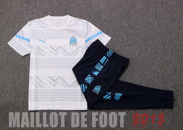Maillot De Foot Entrainement Ensemble Complet Marseille 22/23 Blanc I Bleu