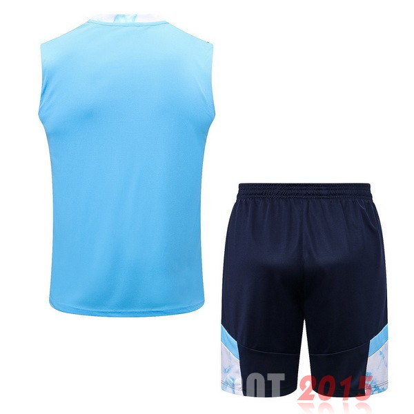 Maillot De Foot Entrainement Sans Manches Ensemble Complet Marseille 22/23 Bleu I Blanc