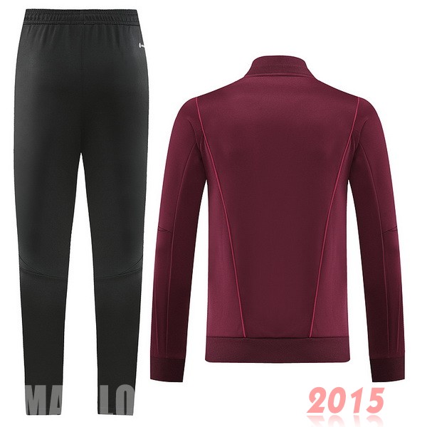 Maillot De Foot Ensemble Complet Ensemble longue fermeture éclair vêtements De Sport Mexique 2022 Rouge Noir