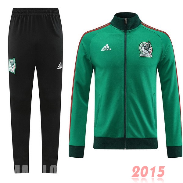 Maillot De Foot Ensemble Complet Ensemble longue fermeture éclair vêtements De Sport Mexique 2022 Vert I Noir
