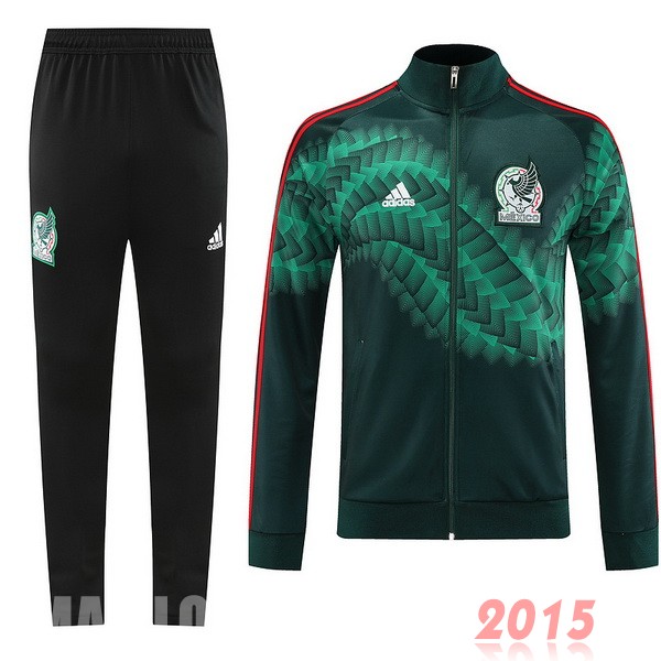 Maillot De Foot Ensemble Complet Ensemble longue fermeture éclair vêtements De Sport Mexique 2022 Vert Noir