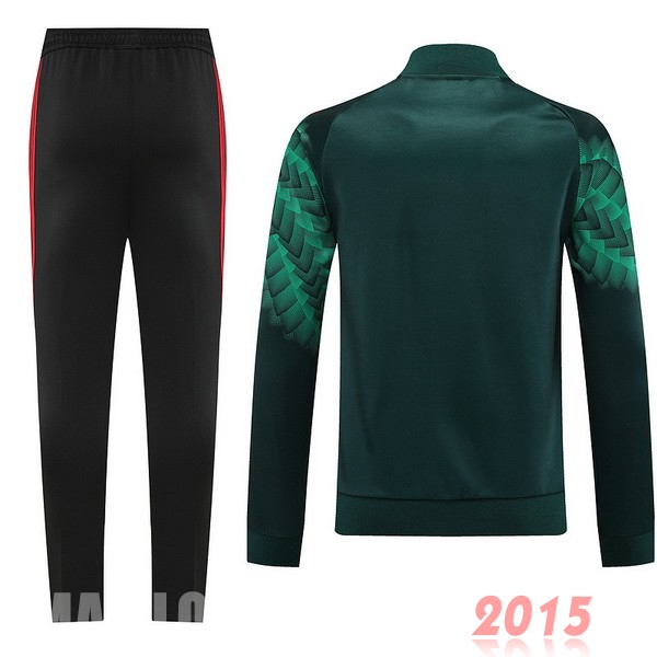 Maillot De Foot Ensemble Complet Ensemble longue fermeture éclair vêtements De Sport Mexique 2022 Vert Noir