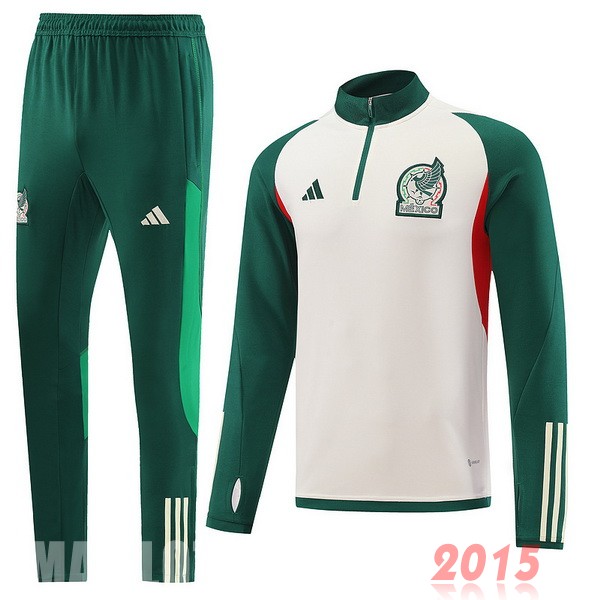 Maillot De Foot Ensemble Complet Sudadera Entrainement Mexique 2022 Blanc Vert