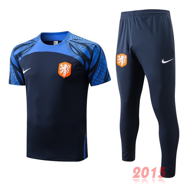 Maillot De Foot Entrainement Ensemble Complet Pays Bas 2022 Bleu Marine