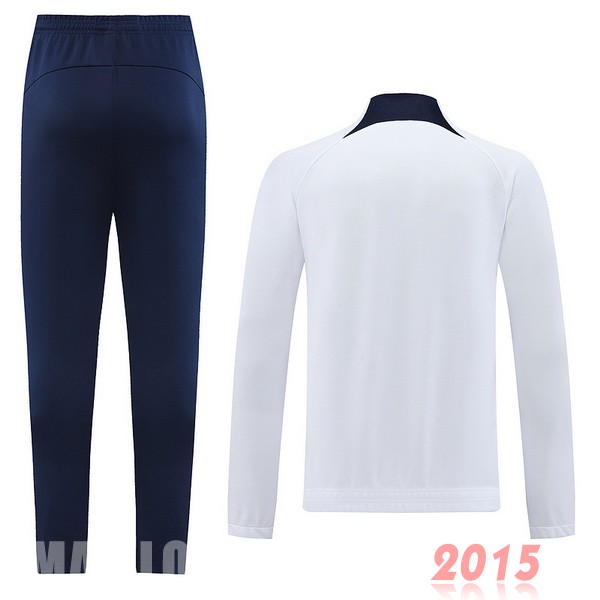 Maillot De Foot Ensemble Complet Ensemble longue fermeture éclair vêtements De Sport Paris Saint Germain 22/23 Blanc Bleu