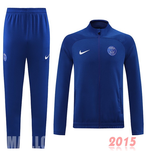 Maillot De Foot Ensemble Complet Ensemble longue fermeture éclair vêtements De Sport Paris Saint Germain 22/23 Bleu