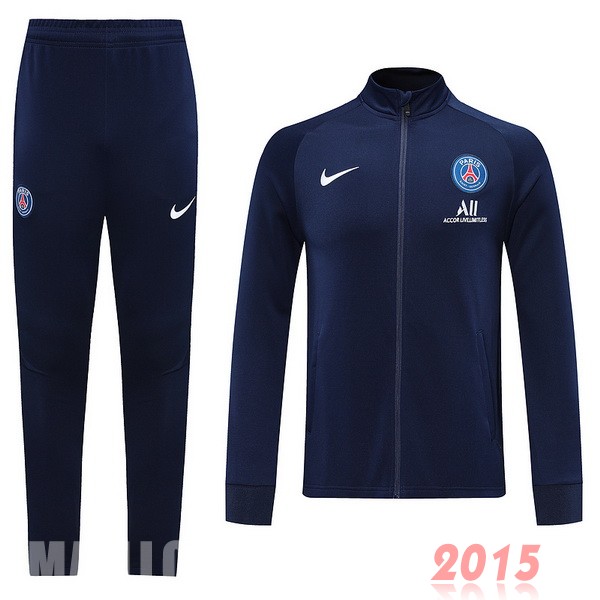 Maillot De Foot Ensemble Complet Ensemble longue fermeture éclair vêtements De Sport Paris Saint Germain 22/23 Bleu