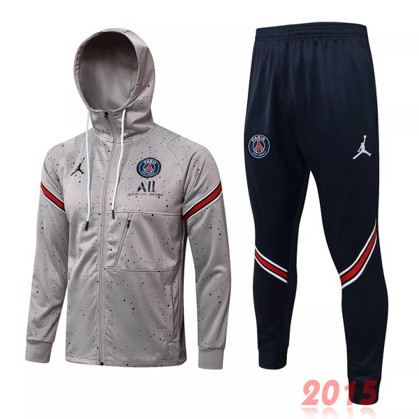 Maillot De Foot Sweat Shirt Capuche Paris Saint Germain 2021 2022 Gris Bleu