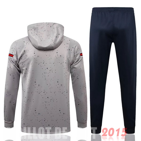 Maillot De Foot Sweat Shirt Capuche Paris Saint Germain 2021 2022 Gris Bleu