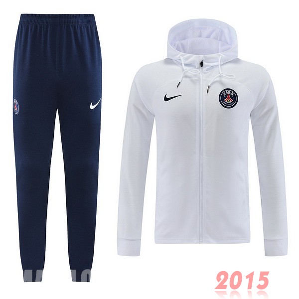 Maillot De Foot Sweat Shirt Capuche Paris Saint Germain 22/23 Blanc II Noir