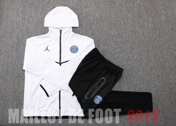 Maillot De Foot Sweat Shirt Capuche Paris Saint Germain 22/23 Blanc Noir