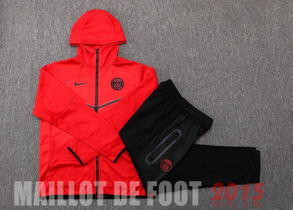Maillot De Foot Sweat Shirt Capuche Paris Saint Germain 22/23 Rouge Noir