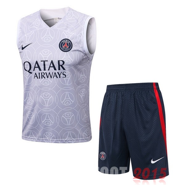 Maillot De Foot Entrainement Sans Manches Ensemble Complet Paris Saint Germain 22/23 Blanc I Bleu