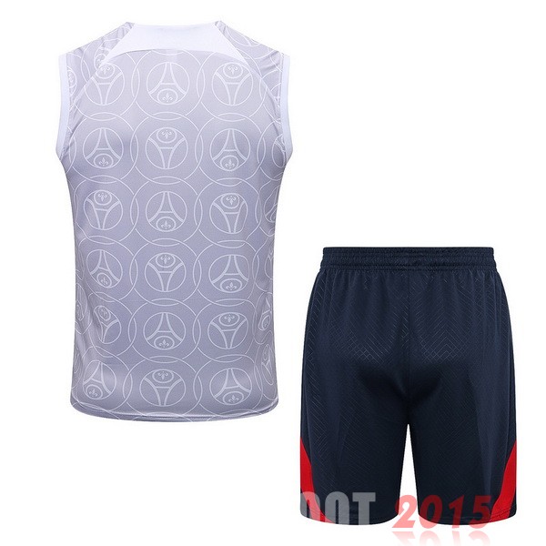 Maillot De Foot Entrainement Sans Manches Ensemble Complet Paris Saint Germain 22/23 Blanc I Bleu