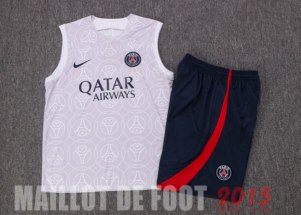 Maillot De Foot Entrainement Sans Manches Ensemble Complet Paris Saint Germain 22/23 Blanc I Bleu
