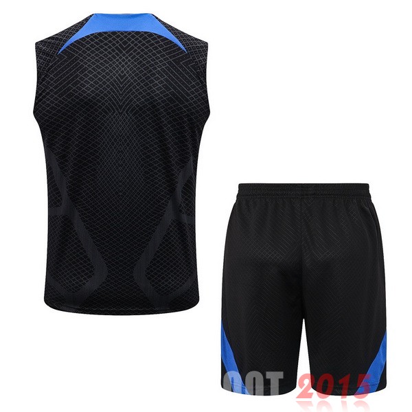 Maillot De Foot Entrainement Sans Manches Ensemble Complet Paris Saint Germain 22/23 Noir I Bleu Rouge