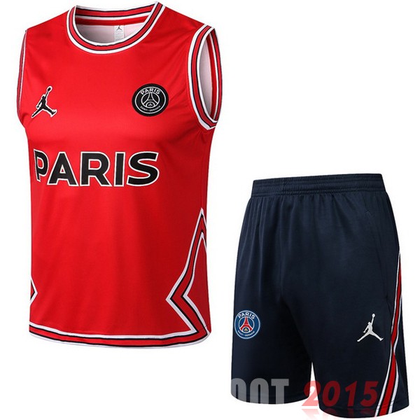 Maillot De Foot Entrainement Sans Manches Ensemble Complet Paris Saint Germain 22/23 Rouge Bleu