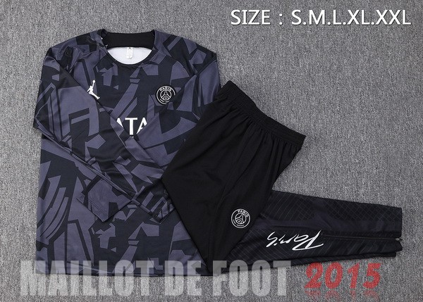 Maillot De Foot Survêtements Enfant Paris Saint Germain 22/23 Gris Noir