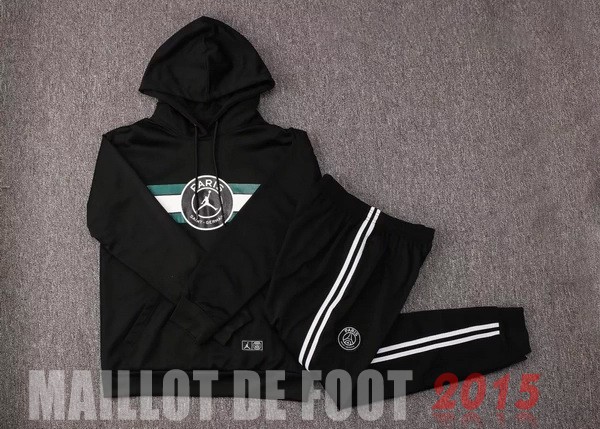 Maillot De Foot Sweat Shirt Capuche Enfant Paris Saint Germain 2021 2022 Noir Vert Blanc