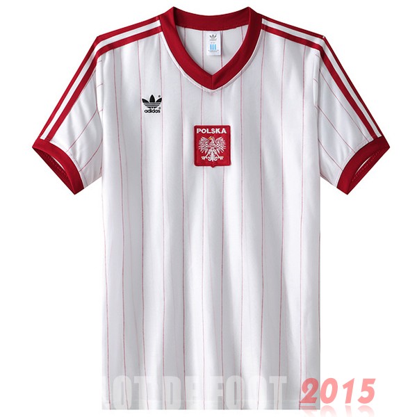 Maillot De Foot Domicile Maillot Pologne Rétro 1982 Blanc