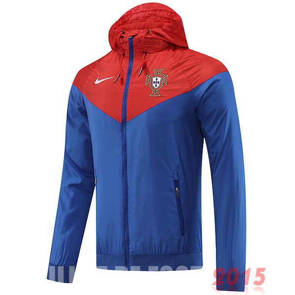 Maillot De Foot Coupe Vent Portugal 2022 Rouge Bleu