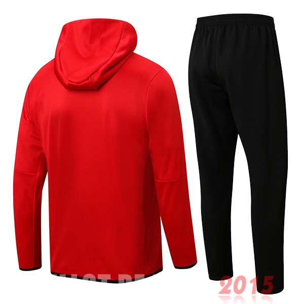 Maillot De Foot Sweat Shirt Capuche Portugal 2022 Rouge Noir