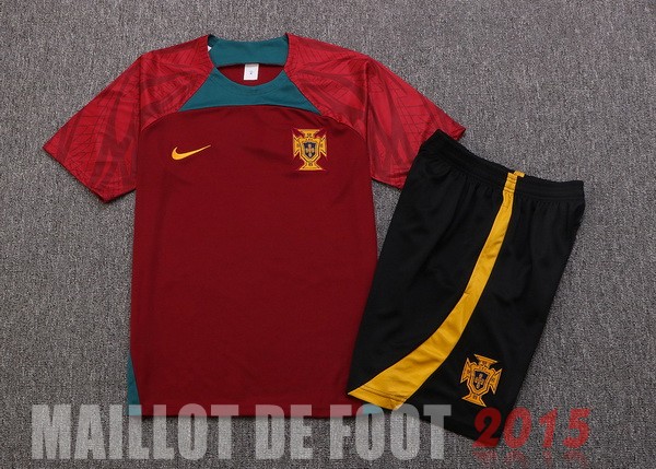 Maillot De Foot Entrainement Ensemble Complet Portugal 2022 Rouge I Vert Noir