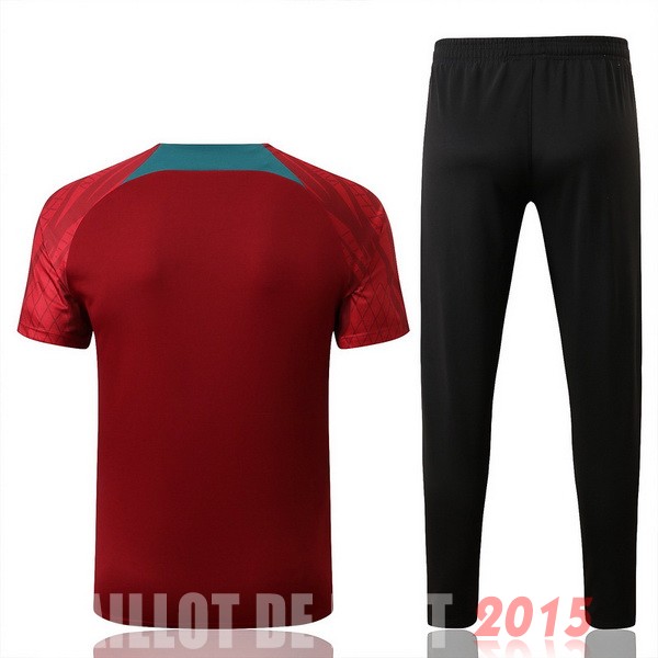 Maillot De Foot Entrainement Ensemble Complet Portugal 2022 Rouge Vert Noir