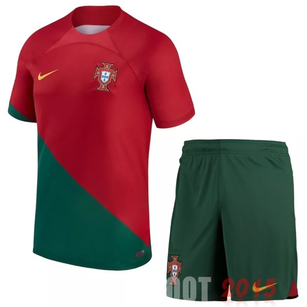 Maillot De Foot Domicile Conjunto De Enfant Portugal 2022 Rouge