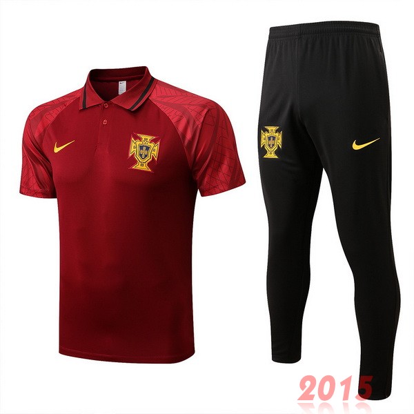 Maillot De Foot Ensemble Complet Polo Portugal 2022 Rouge Noir