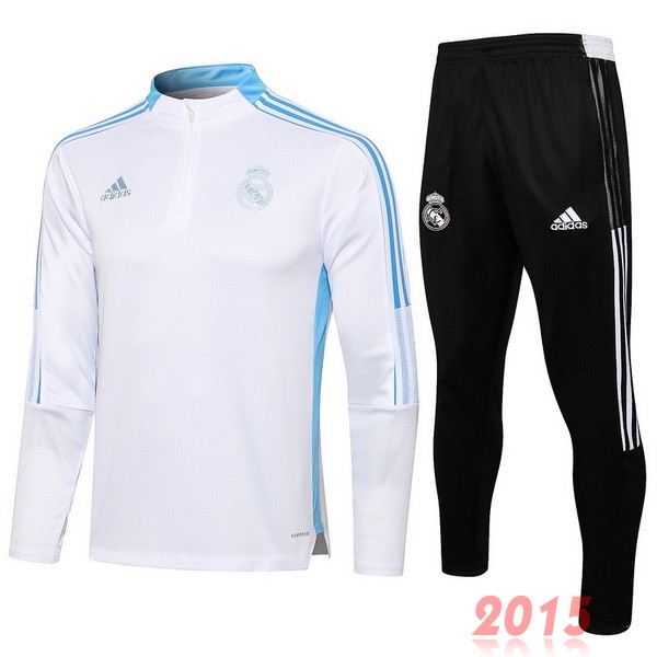 Maillot De Foot Survêtements Real Madrid 2021 2022 Blanc Bleu Noir