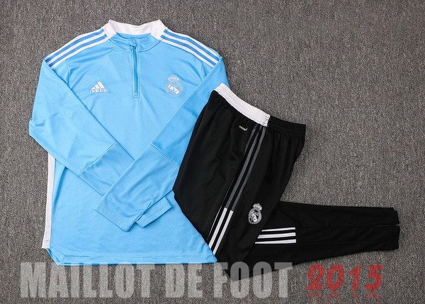 Maillot De Foot Survêtements Real Madrid 2021 2022 Bleu Blanc Noir