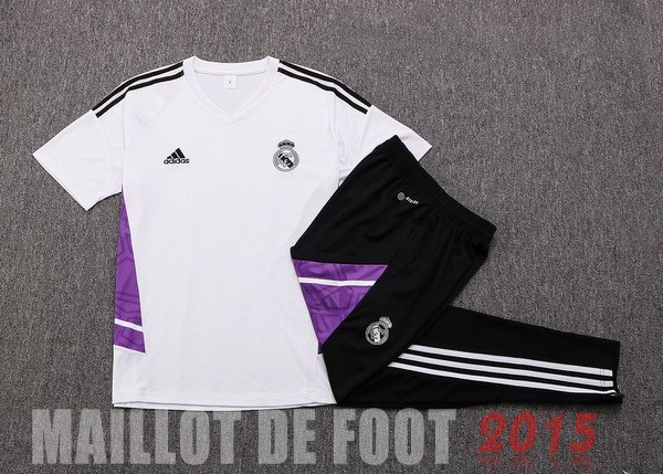 Maillot De Foot Entrainement Ensemble Complet Real Madrid 22/23 Blanc Noir Purpura