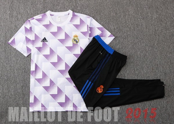 Maillot De Foot Entrainement Ensemble Complet Real Madrid 22/23 Blanc Purpura Noir