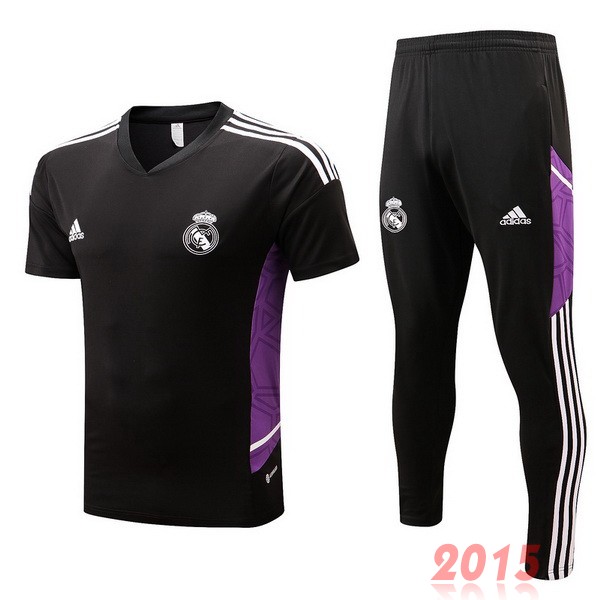 Maillot De Foot Entrainement Ensemble Complet Real Madrid 22/23 Noir Purpura Blanc