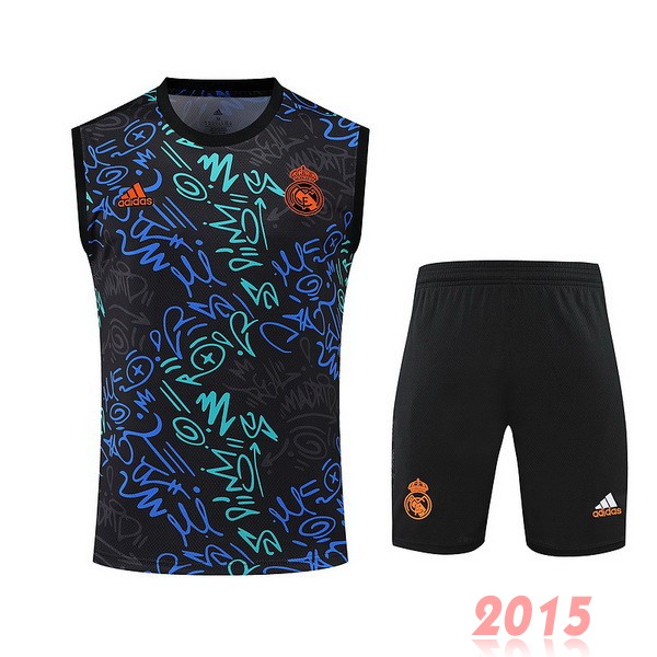 Maillot De Foot Entrainement Sans Manches Ensemble Complet Real Madrid 22/23 Noir I Vert