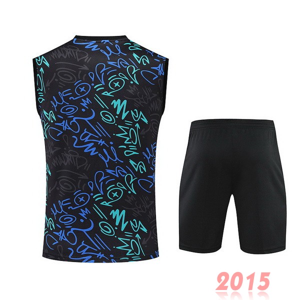 Maillot De Foot Entrainement Sans Manches Ensemble Complet Real Madrid 22/23 Noir I Vert