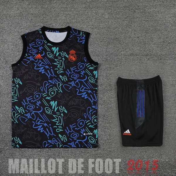 Maillot De Foot Entrainement Sans Manches Ensemble Complet Real Madrid 22/23 Noir I Vert