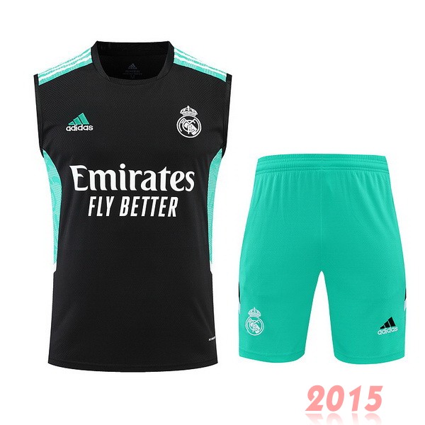 Maillot De Foot Entrainement Sans Manches Ensemble Complet Real Madrid 22/23 Noir Vert