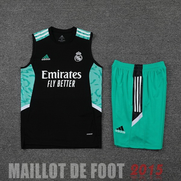 Maillot De Foot Entrainement Sans Manches Ensemble Complet Real Madrid 22/23 Noir Vert