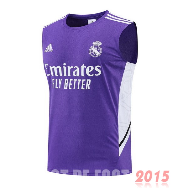 Maillot De Foot Maillot Sans Manches Real Madrid 22/23 Purpura Blanc