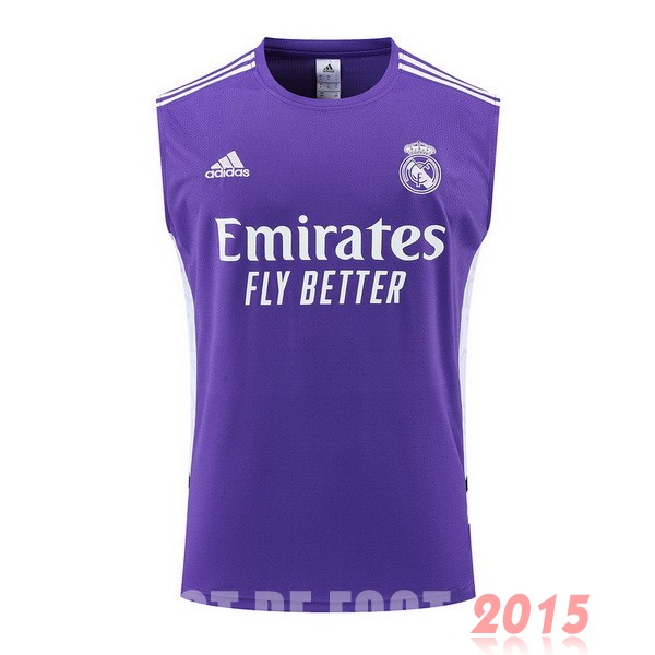 Maillot De Foot Maillot Sans Manches Real Madrid 22/23 Purpura Blanc
