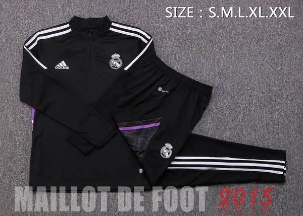 Maillot De Foot Survêtements Enfant Real Madrid 22/23 Noir Purpura