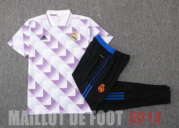 Maillot De Foot Ensemble Complet Polo Real Madrid 22/23 Purpura Blanc