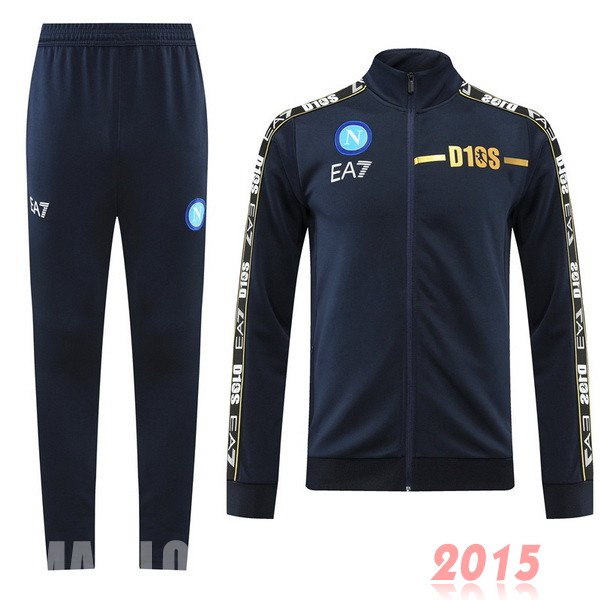 Maillot De Foot Ensemble Complet Ensemble longue fermeture éclair vêtements De Sport Napoli 22/23 Bleu Marine