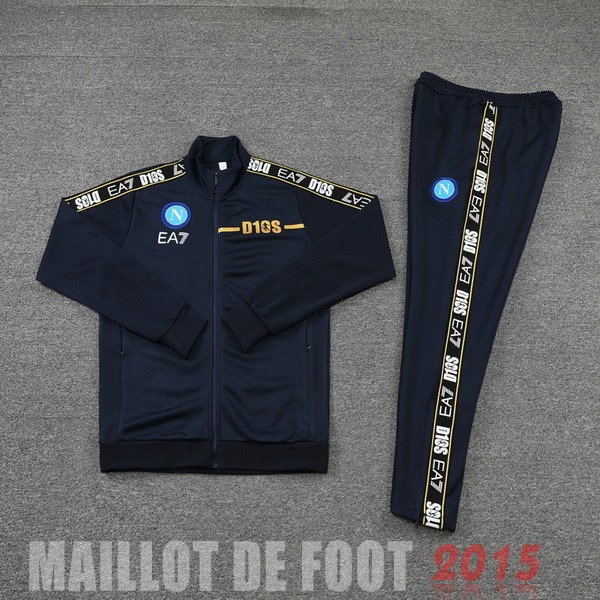 Maillot De Foot Ensemble Complet Ensemble longue fermeture éclair vêtements De Sport Napoli 22/23 Bleu Marine